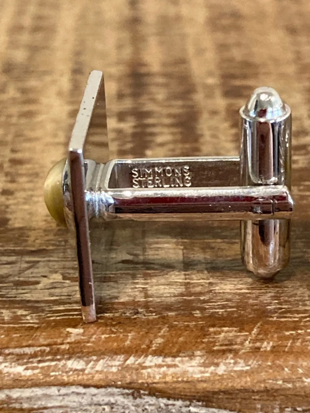 Simmons Sterling Silver Cufflinks Tigers Eye Vintage Square Western Style - Picture 2 of 16